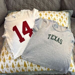 Bundle John Galt White '14' Tee & Brandy Melville Gray 'Texas' Short Sleeve Set
